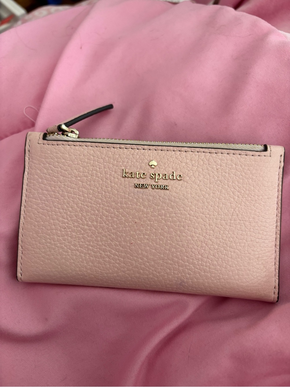 Kate Spade New York Pink Leather Zip Wallet